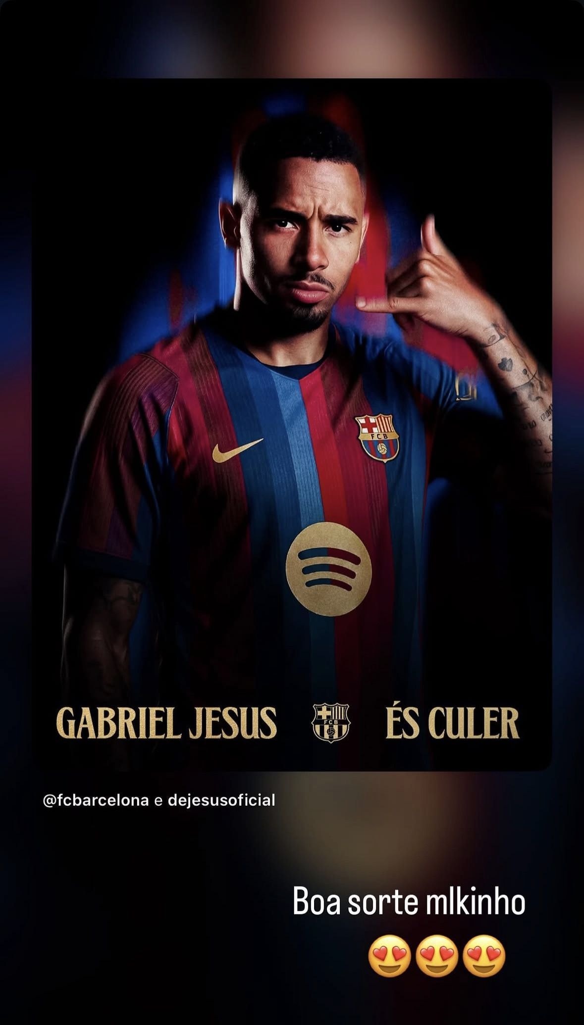 Neymar manda recado a Gabriel Jesus após acordo com Barcelona: “Boa sorte”