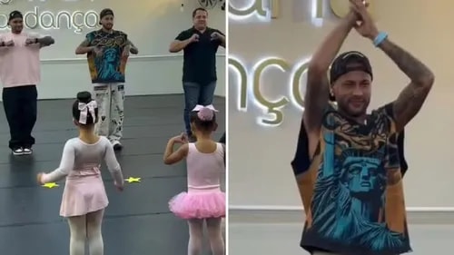 Neymar faz aula de balé com a filha, Mavie, e web reage: 'Personagem'