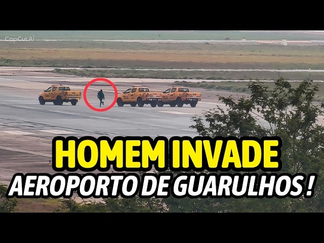 Homem invade a pista do Aeroporto de Guarulhos e atrapalha aviões
