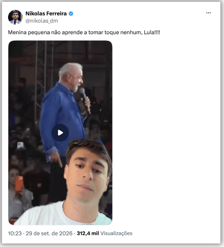 “Nojento, asqueroso”: oposição critica Lula por fala sobre mulheres