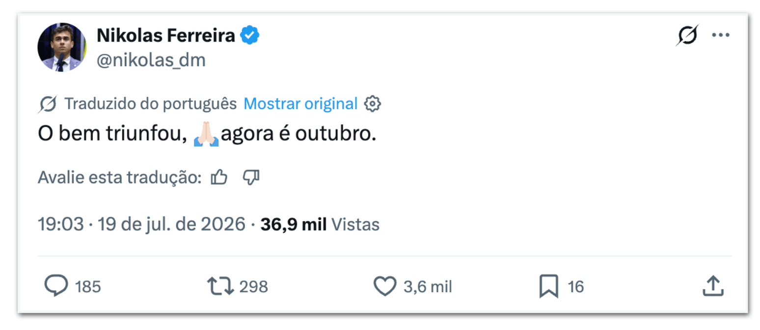 Nikolas compara vitória da seleção espanhola às eleições