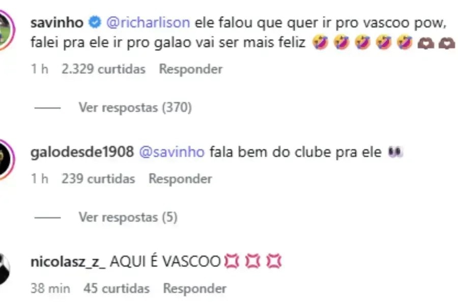 Richarlison: Savinho tenta convencê-lo a ir para o Atlético-MG