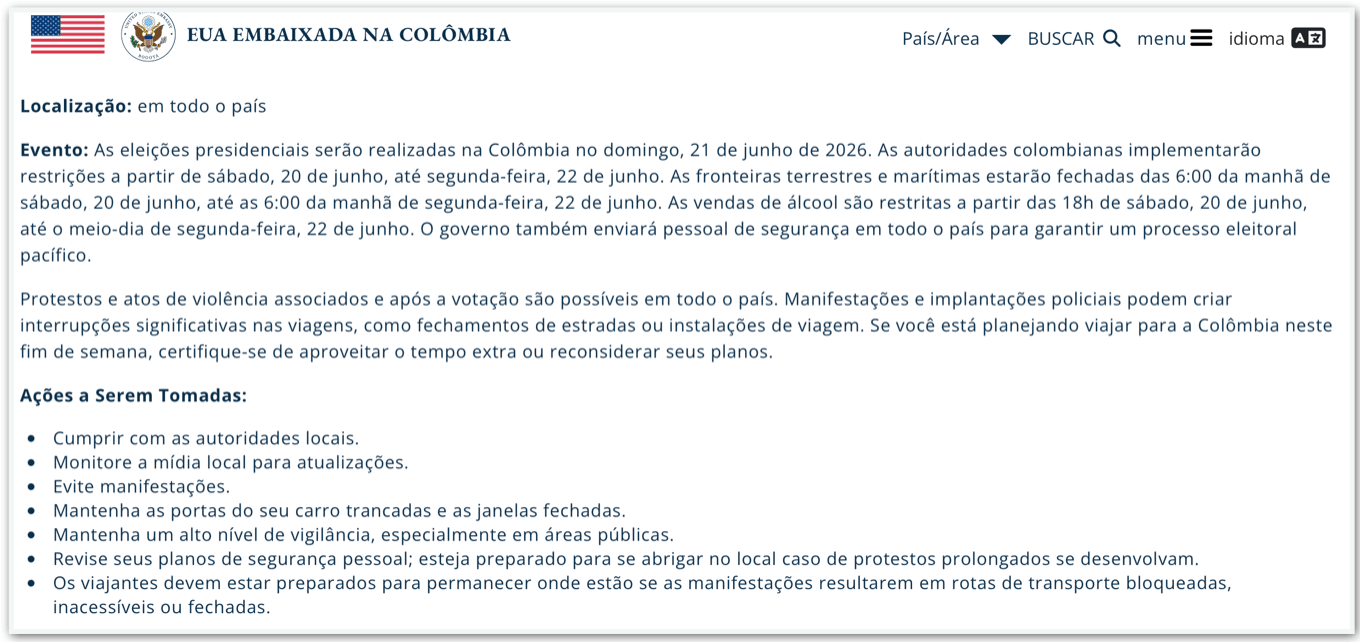 Petro critica alerta dos EUA sobre eleição colombiana
