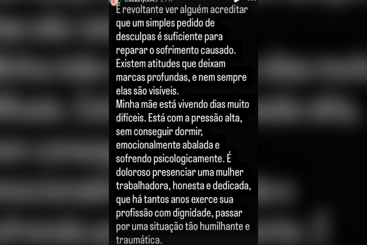 Filha de gari agredida em MG diz que desculpa de influencer não basta