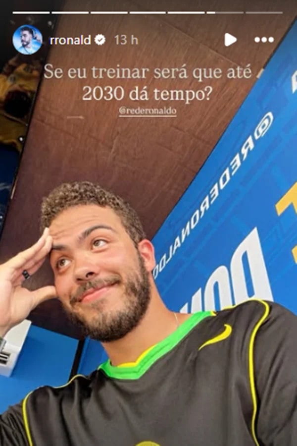 Filho de Ronaldo brinca sobre disputar Copa de 2030: "Se eu treinar"