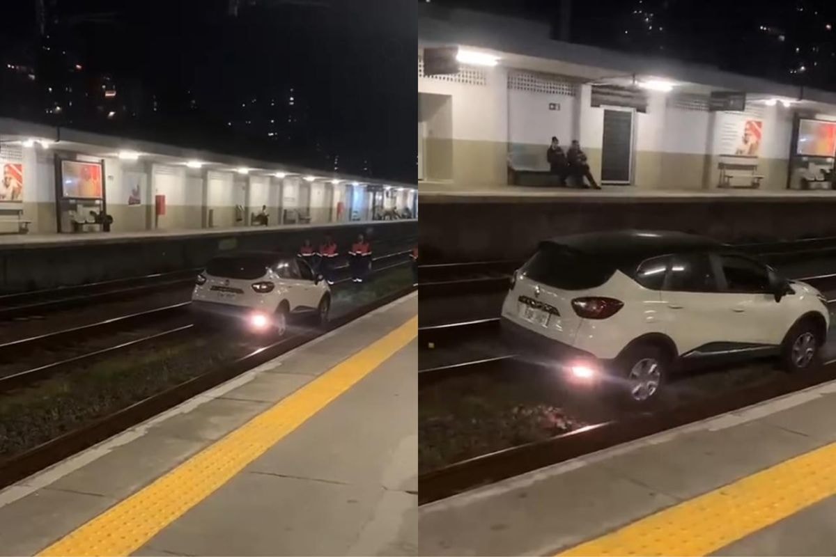 Carro invade trilhos da Linha 7-Rubi e afeta circulação de trens