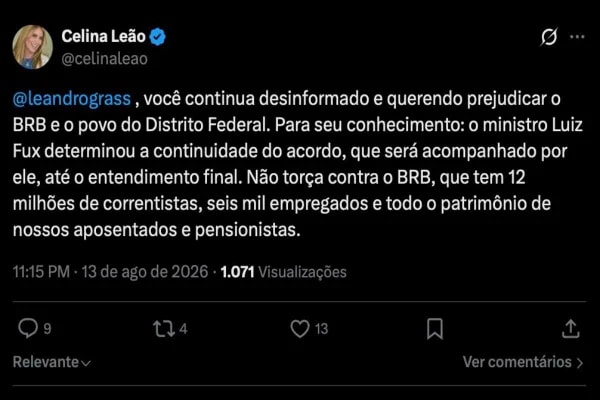 Grass acusa Celina de mentir e governadora o chama de desinformado