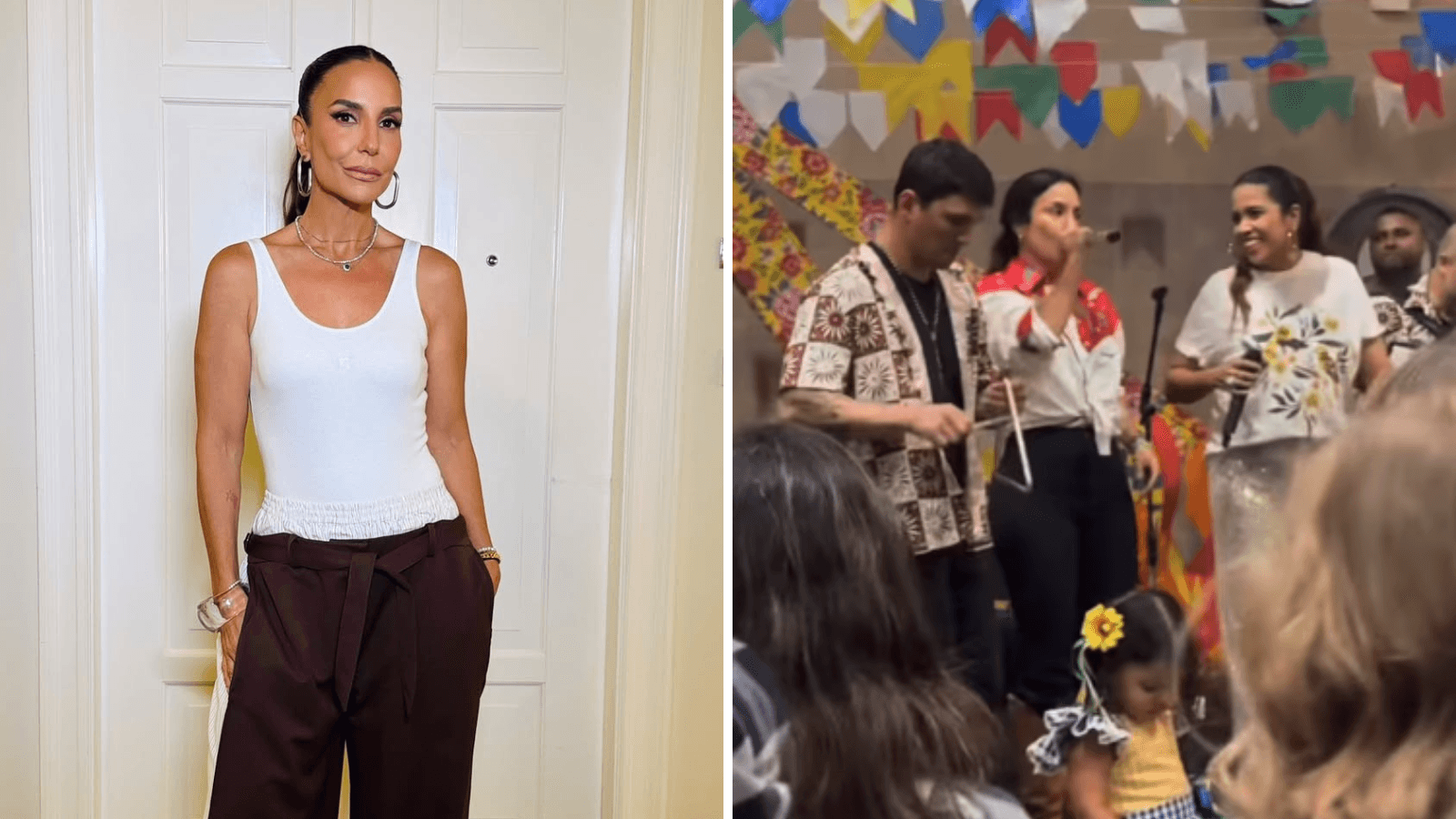 Ivete Sangalo curte festa junina com ex-marido; veja