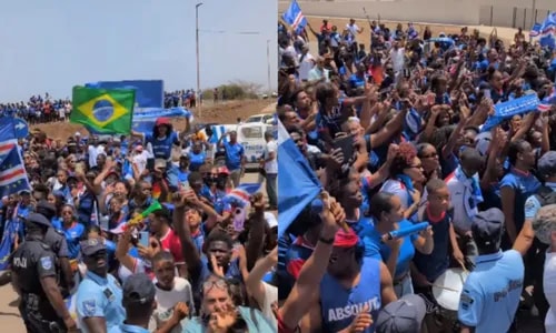 Seleção de Cabo Verde é recebida com festa e apoio ao Brasil em casa