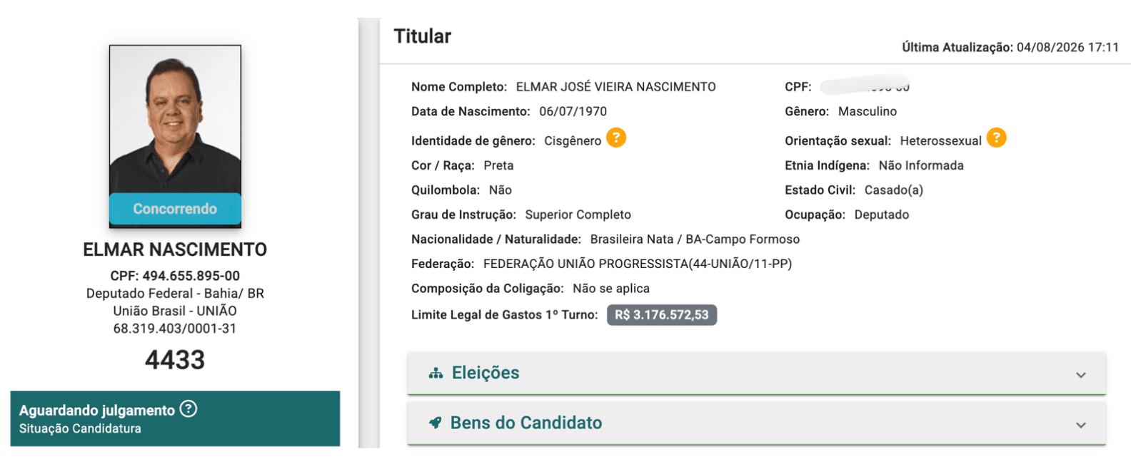 Deputado se declara preto após já ter informado ser pardo e branco