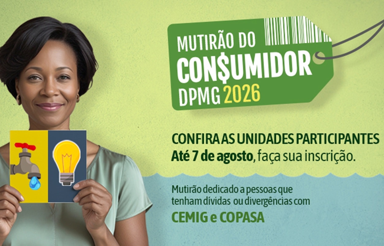 Defensoria abre mutirão para resolver problemas com Cemig e Copasa