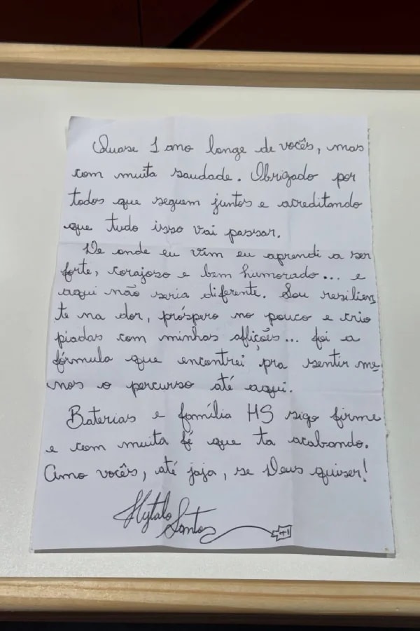 Preso, Hytalo Santos escreve carta: "Tudo isso vai passar"