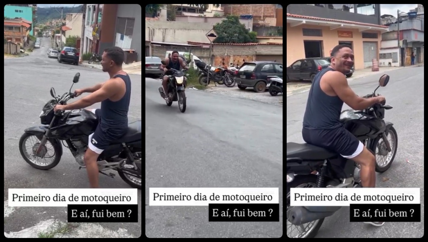 Vereador de Sabará (MG) pilota moto sem CNH e sem capacete: "Fui bem?". Vídeo