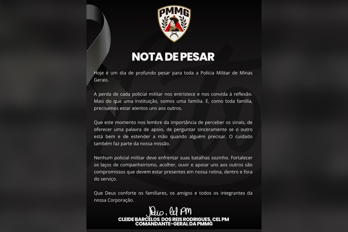Chefe da PMMG lamenta morte de capitã e faz reflexão sobre cuidado
