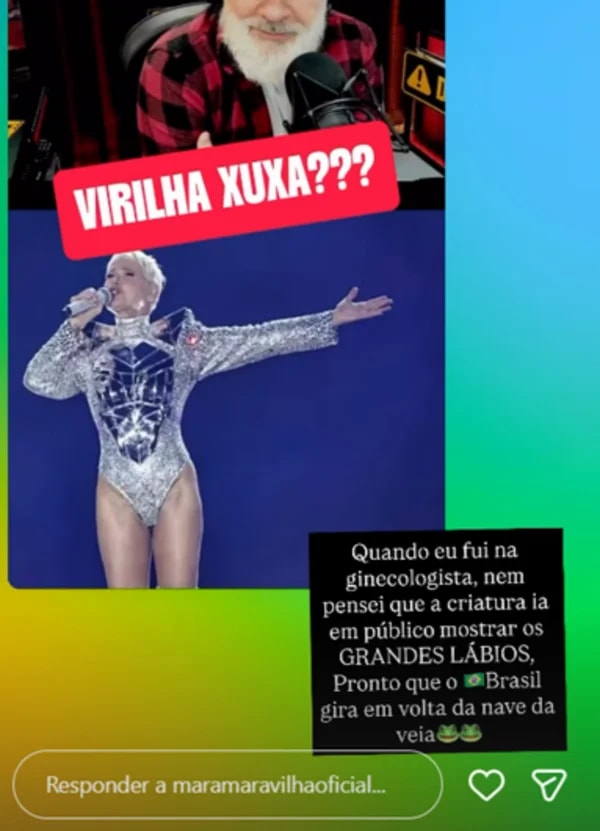 Em nova provocação, Mara Maravilha cita "grandes lábios" de Xuxa