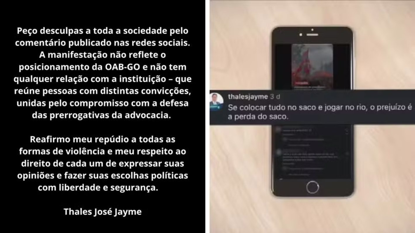 Dirigente da OAB-GO pede desculpas após ofensas a petistas viralizarem