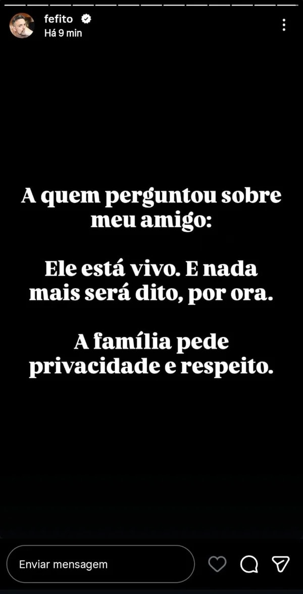 Amigo atualiza estado de Elian Matte após carta de despedida na web
