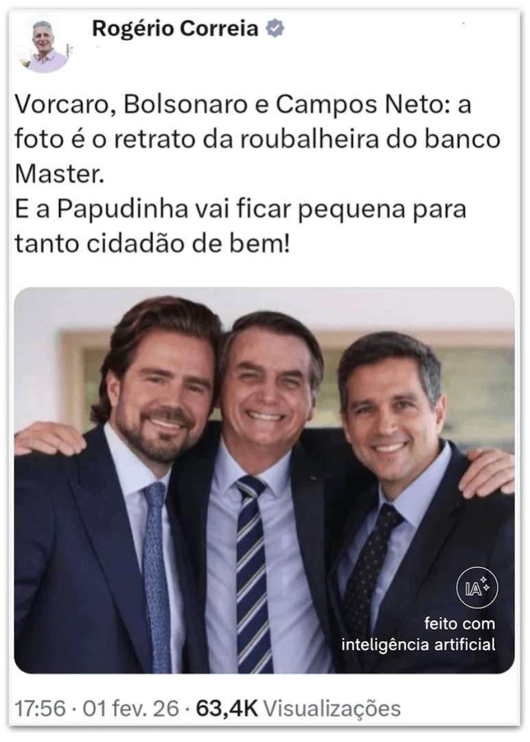 Deputado do PT perde recurso por imagem de IA contra Bolsonaro
