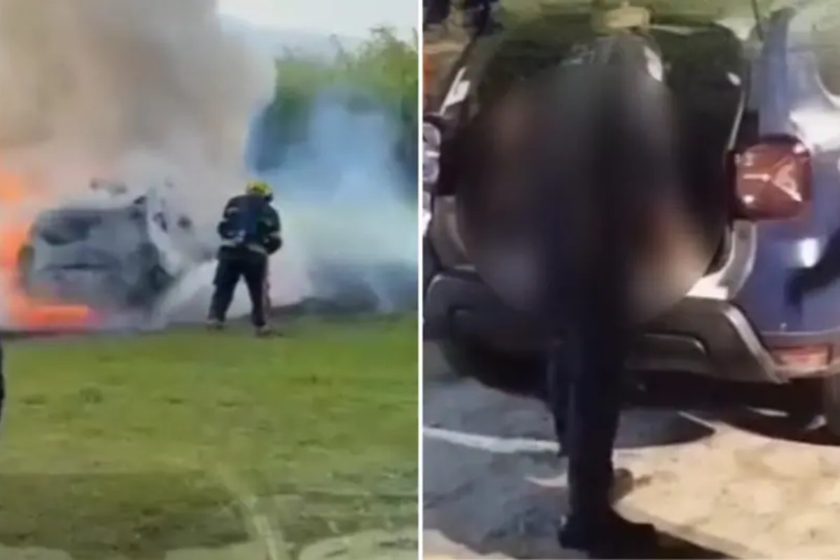 SC: viatura da Guarda Municipal é incendiada. Vídeo