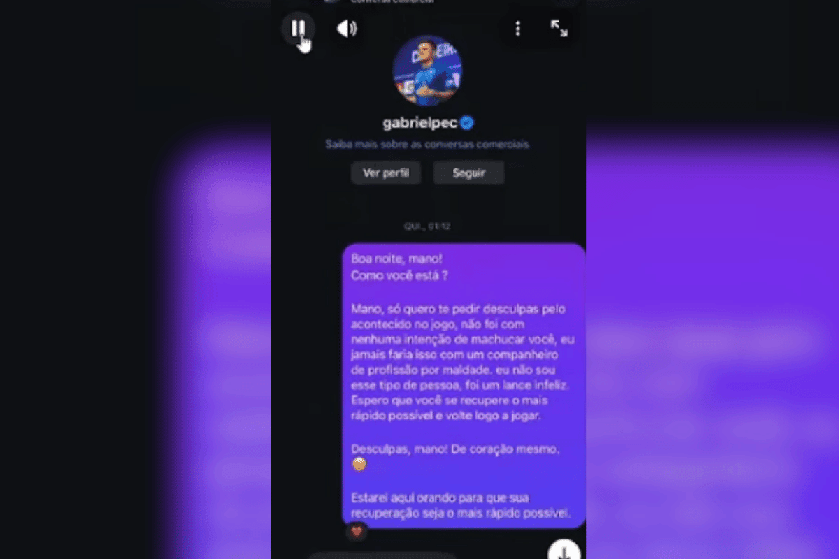 Victor Gabriel conversa com Gabriel Pec e pede desculpa por lesão