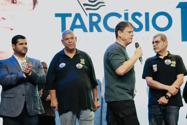 Há 18 dias Tarcísio agradeceu Milton Leite, alvo do MPSP: "Parceria enorme"