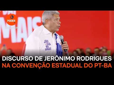 Assista ao discurso de Jerônimo Rodrigues na convenção do PT na Bahia