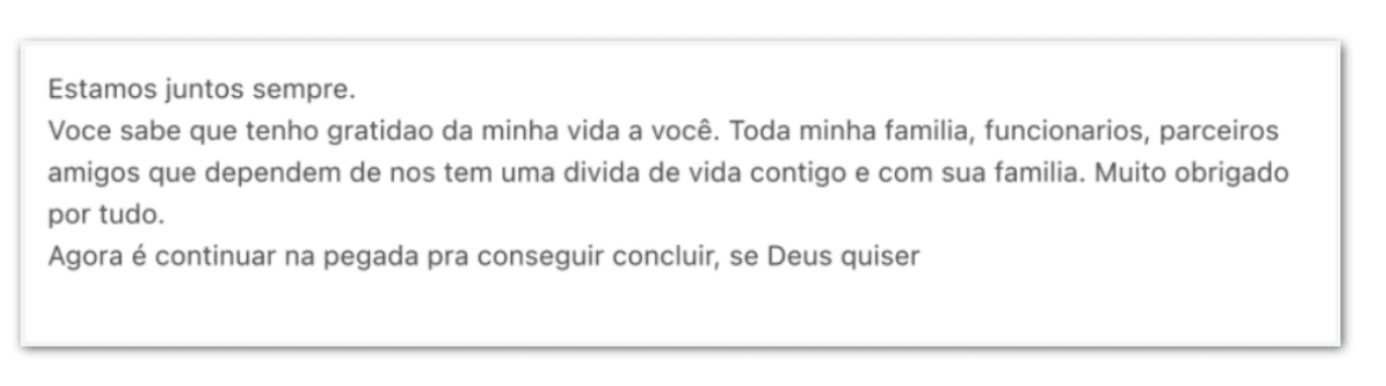 Vorcaro para Moraes: tenho “gratidão da minha vida a você”