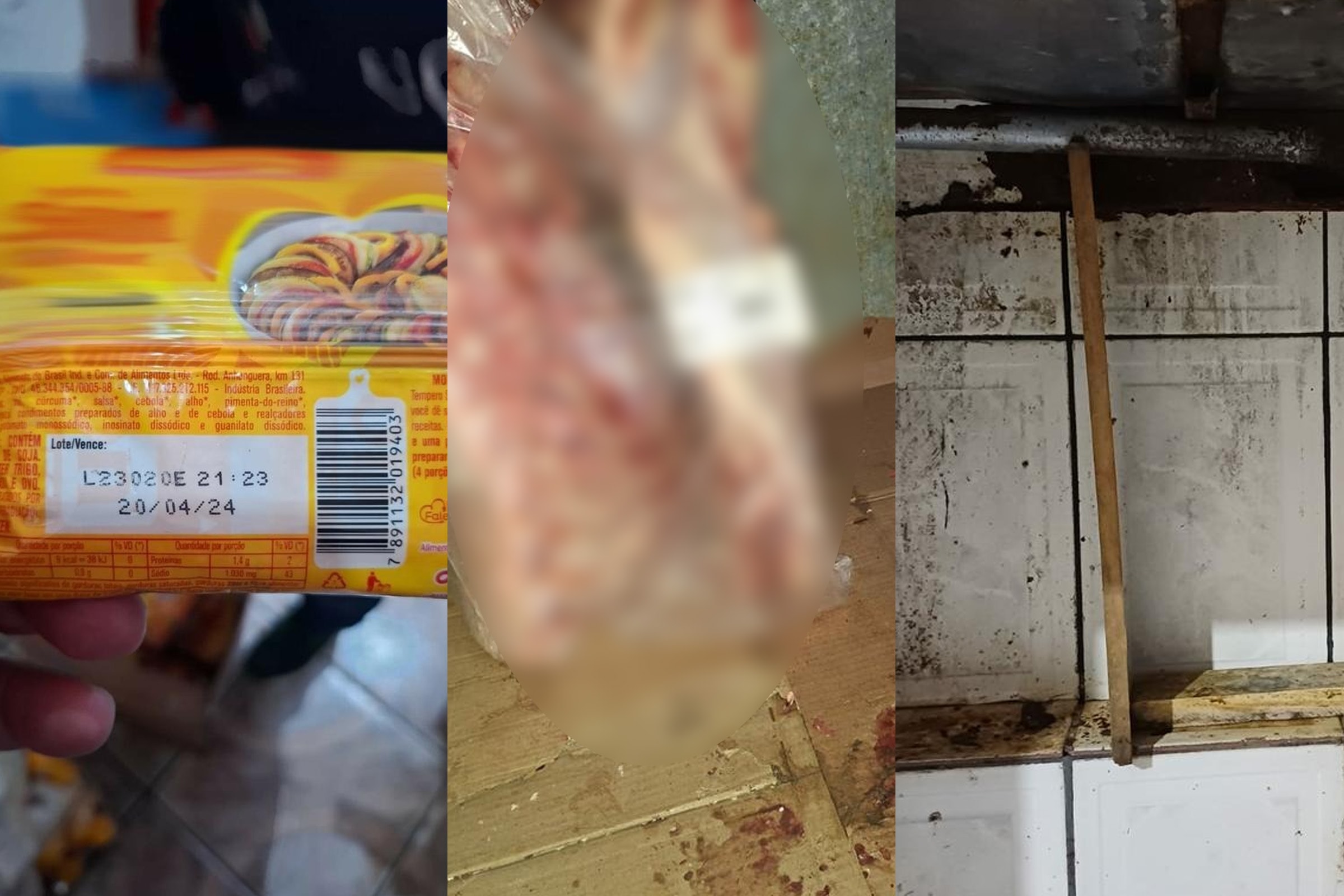 RS: 2,2 t de comida podre são apreendidas em mercados e açougue