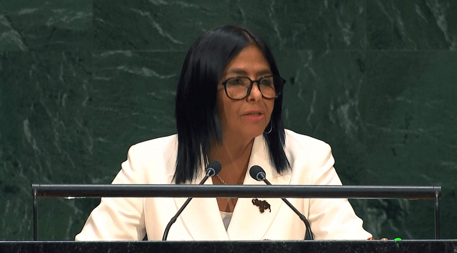 Em discurso na ONU, Delcy confirma eleições na Venezuela