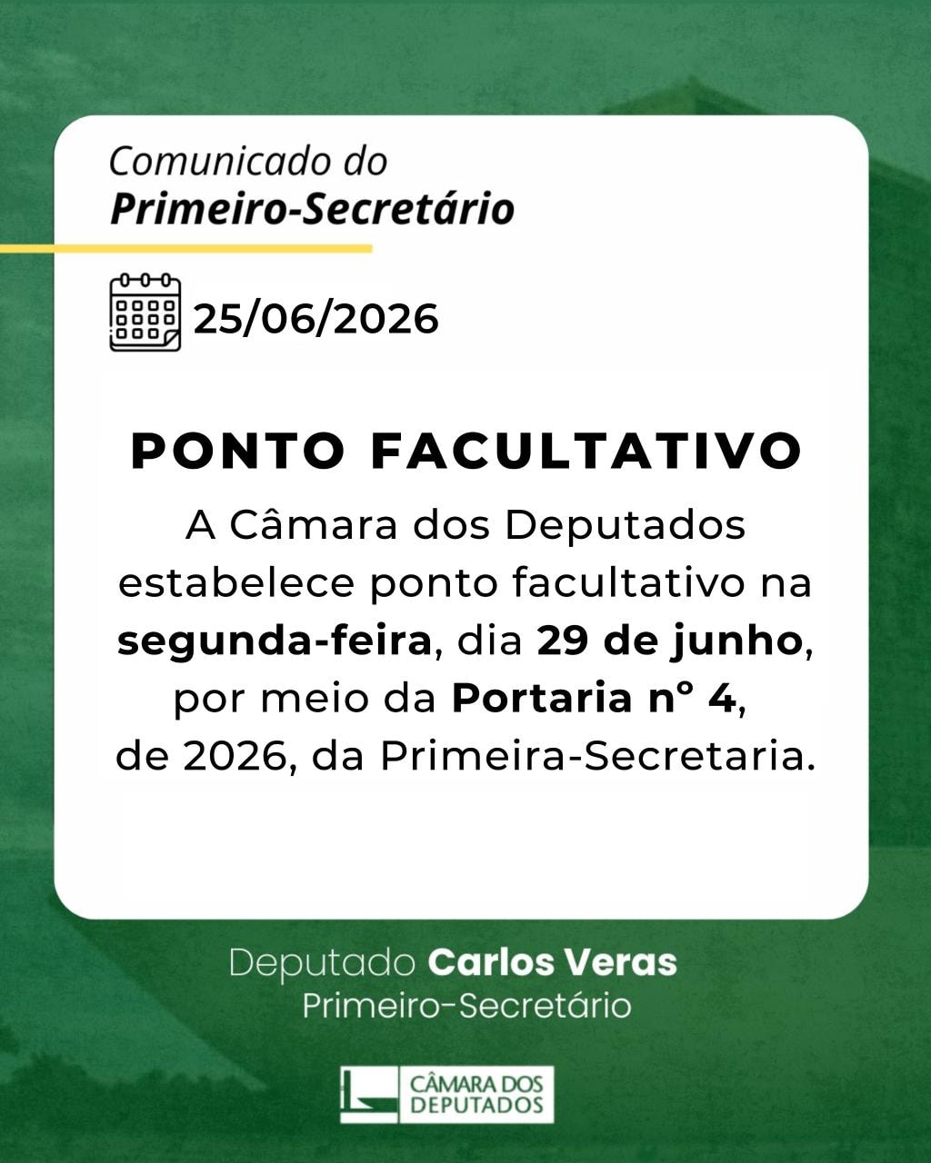 Congresso adota ponto facultativo para jogo do Brasil na 2ª feira