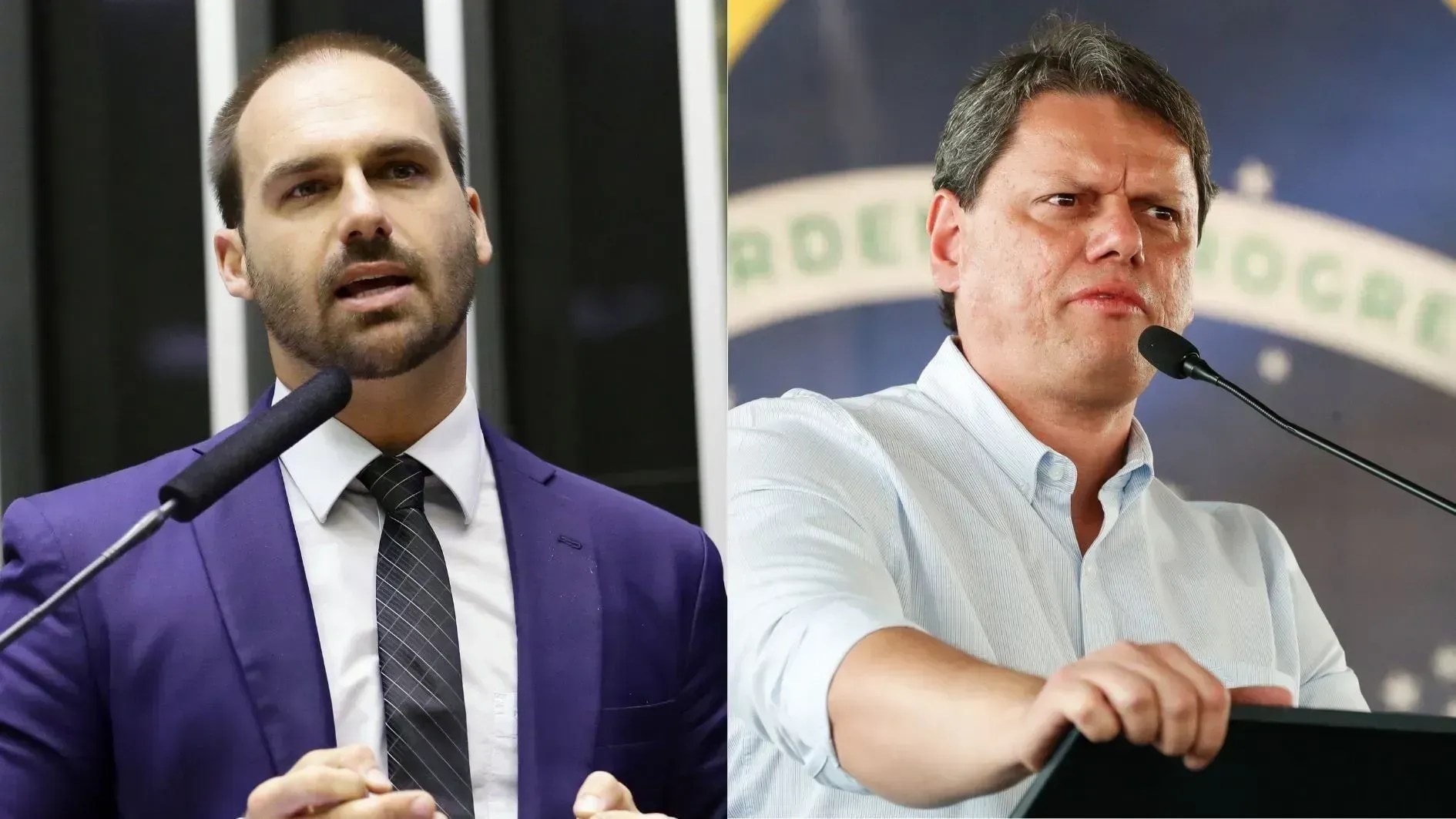 Tarcísio chama Flávio de “herdeiro” do projeto de Bolsonaro