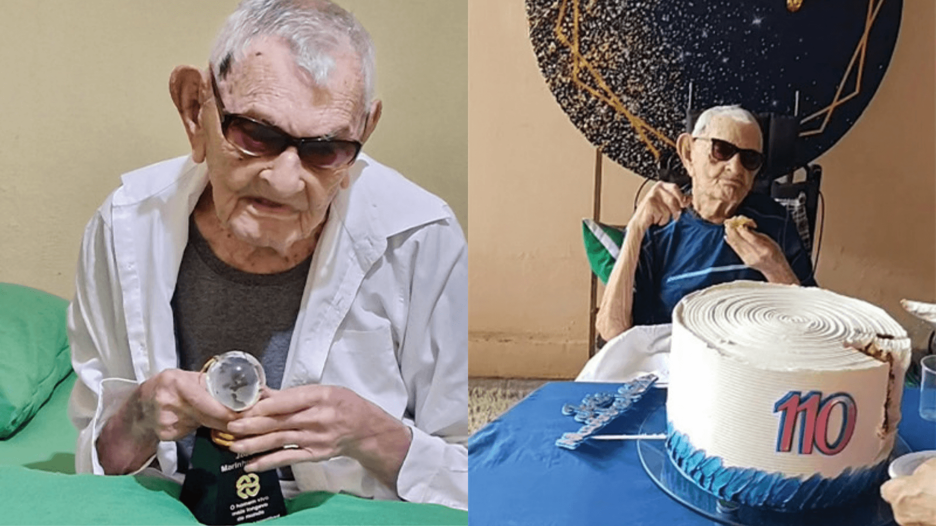 Brasileiro de 114 anos e segundo homem mais idoso do mundo comemoram aniversário em conjunto
