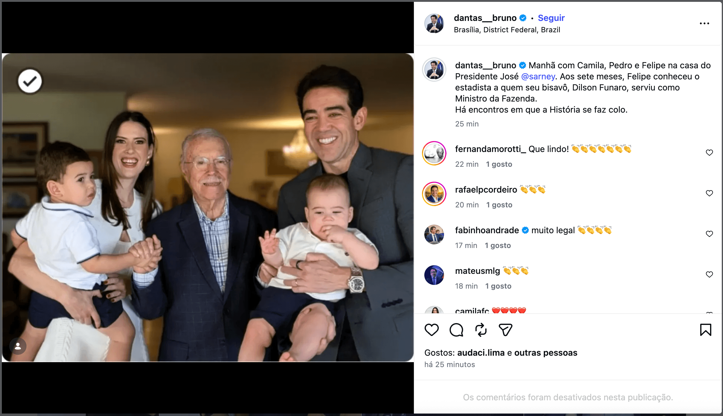 Bruno Dantas leva família em visita à casa de Sarney