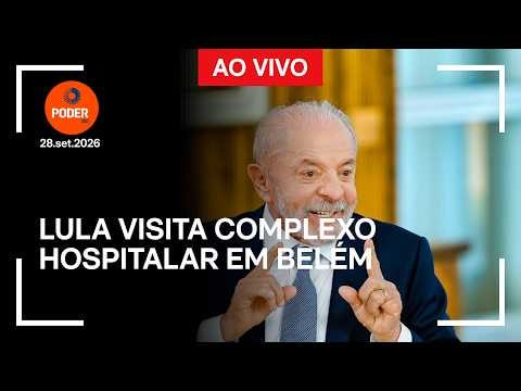 Lula ganha uma camisa da Tuna Luso em visita a hospital em Belém