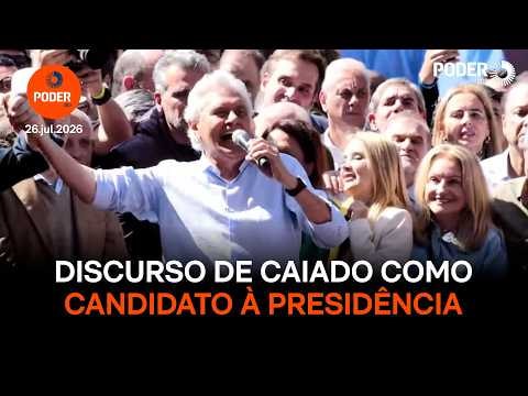Assista a íntegra do 1º discurso de Caiado à imprensa como candidato