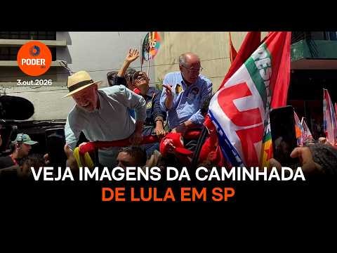 Militantes levam cavalo inflável de “Dark Horse” a ato de Lula em SP