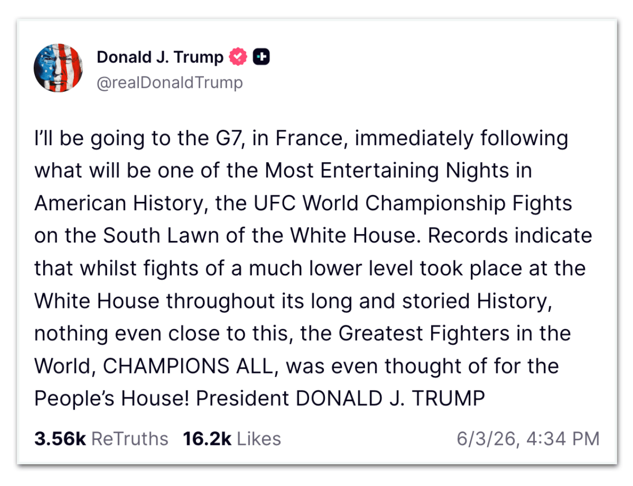 Trump confirma ida à cúpula do G7 e pode se encontrar com Lula