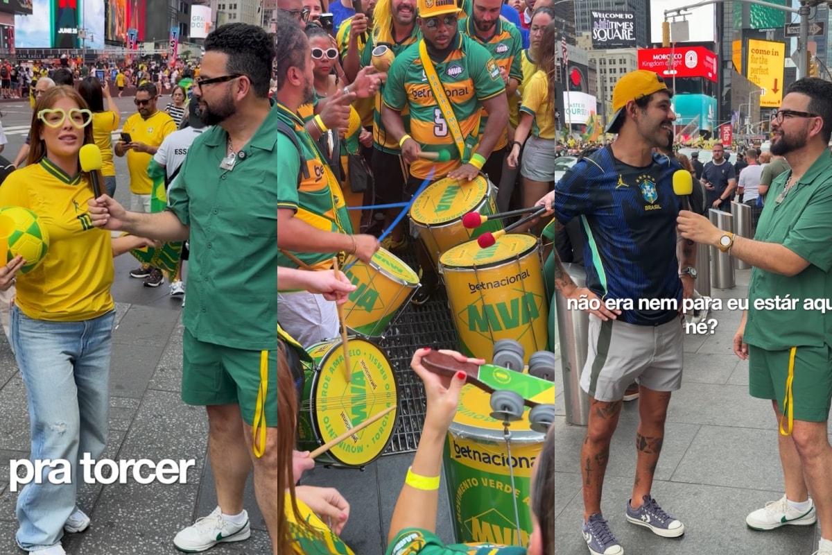 Copa do Mundo: Times Square vira palco de bandeiraço com famosos