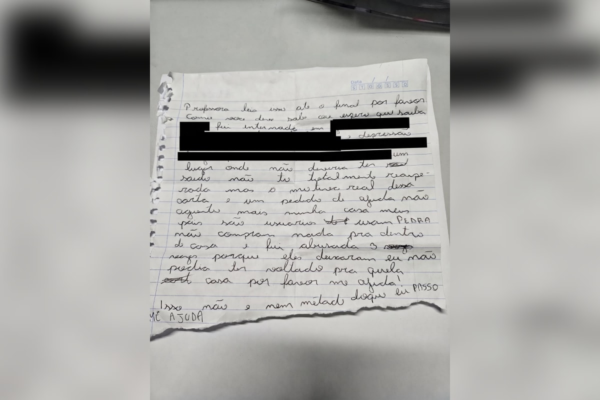 “Me ajuda”: adolescente denuncia abuso em carta na escola e pais são presos