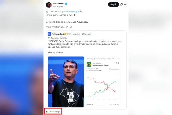 Perfis de fora do Brasil têm posts pagos para apontar favoritismo de Flávio