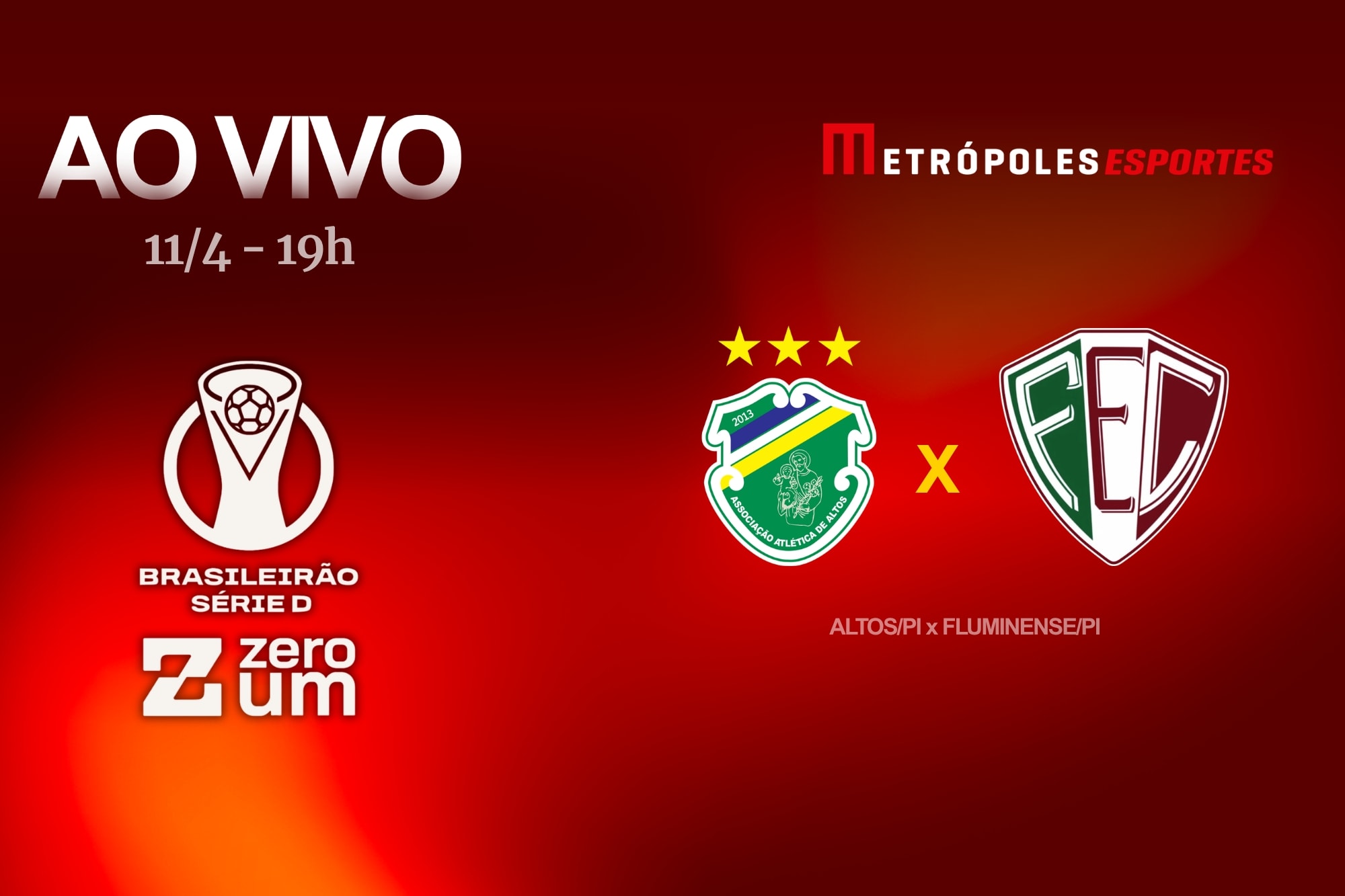 Série D ZeroUm: assista Altos-PI x Fluminense-PI ao vivo e com imagens. Siga no YouTube