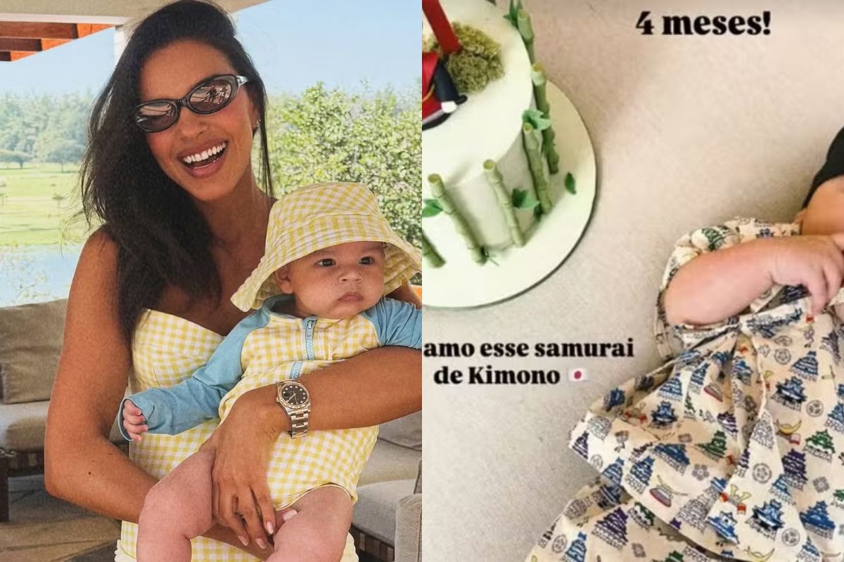 Detalhe em bolo de mesversário do filho de Mariana Rios chama atenção