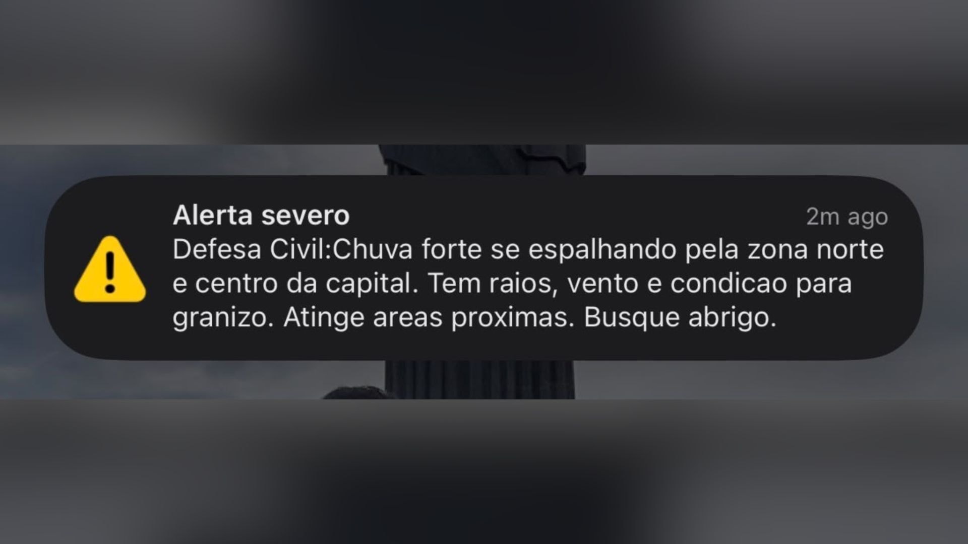 Defesa Civil emite alerta severo para chuvas em SP