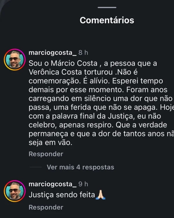 Ex-marido se manifesta após pedido de prisão de Veronica Costa: "Alívio"