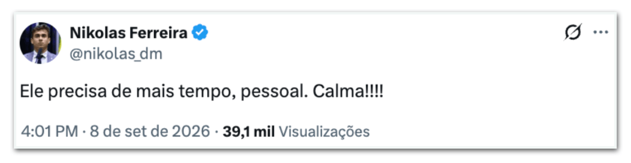 Nikolas ironiza Gilmar em casamento na Itália durante crise no STF