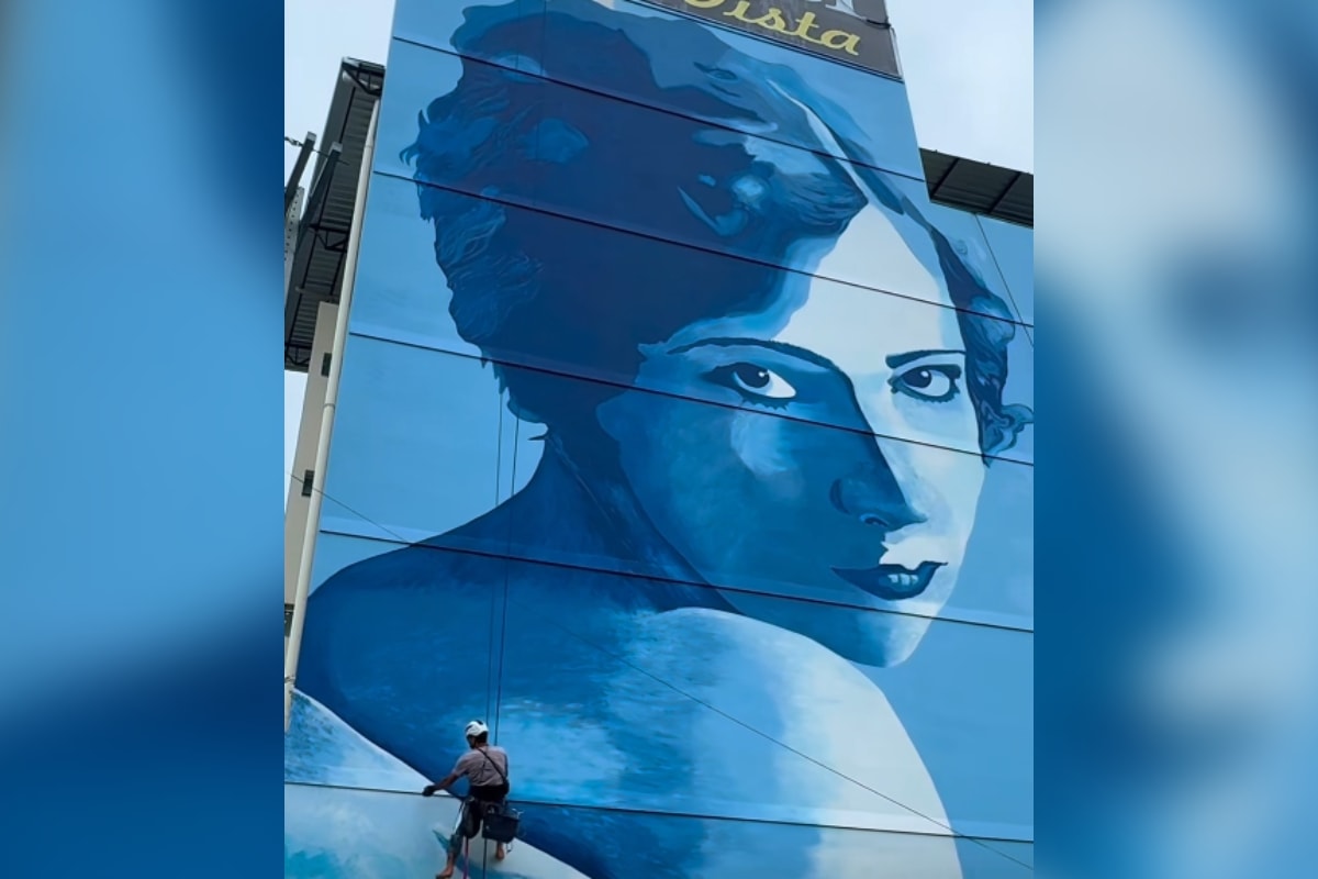 Mural gigante em Cataguases homenageia Eva Nil, estrela do cinema mudo