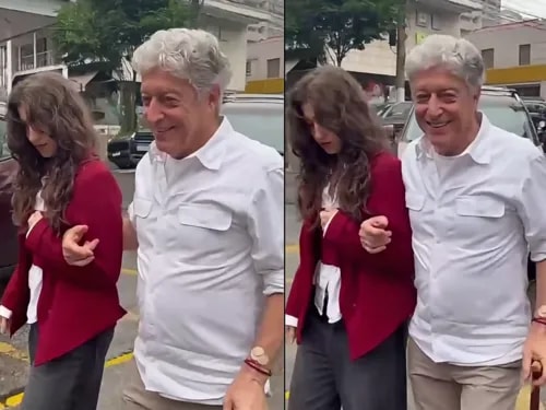 Aos 76 anos, Caco Barcellos reaparece de bengala após passar por cirurgia na coluna e chama atenção