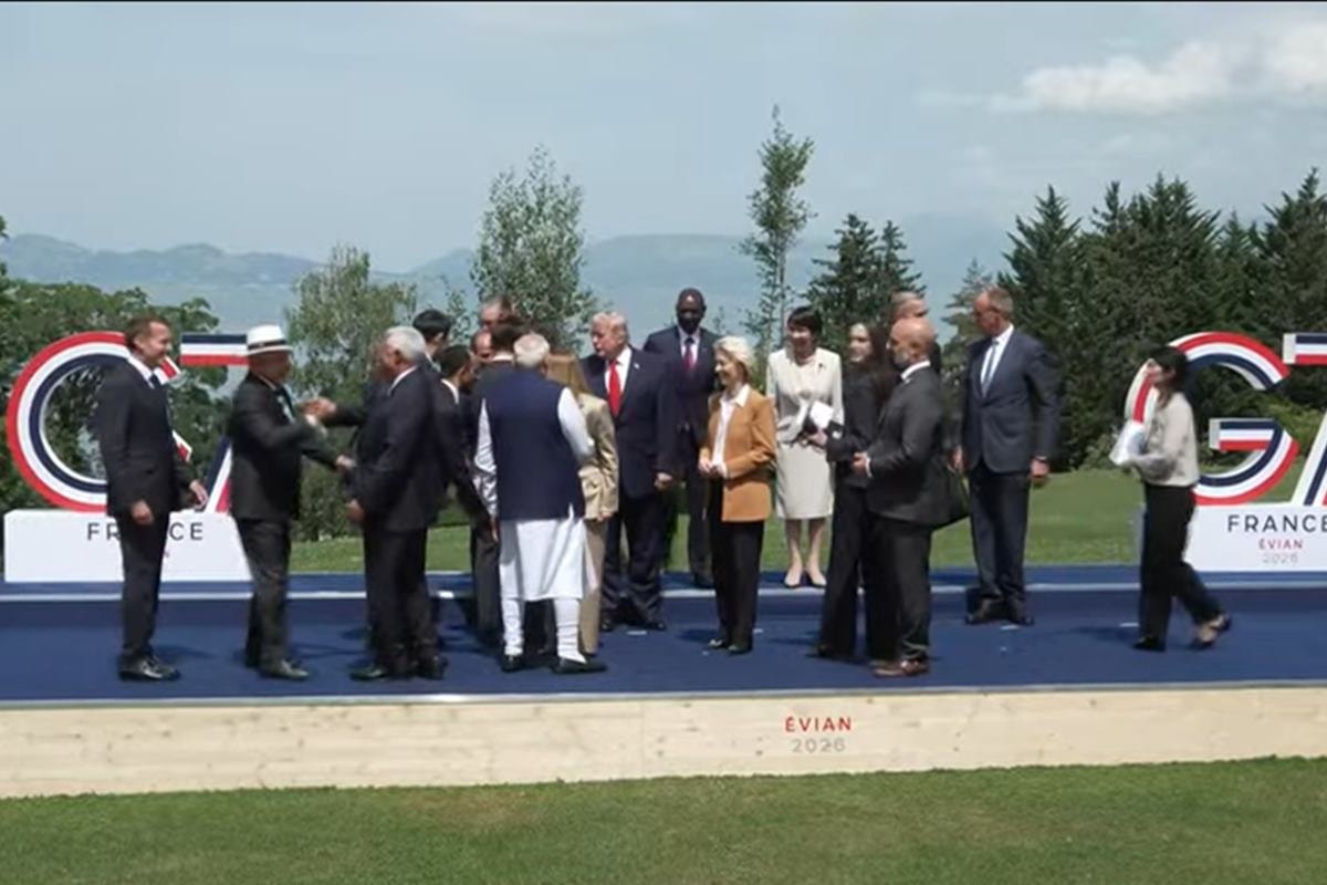 Lula não interage com Trump na hora da foto de família do G7