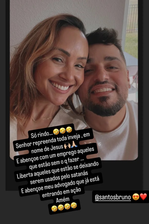 Bruna Karla nega boato de crise no casamento: “Usados por Satanás”