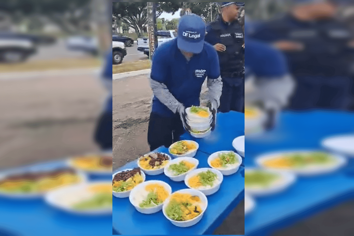 DF Legal desmonta ponto de churrasco clandestino e recolhe marmitas